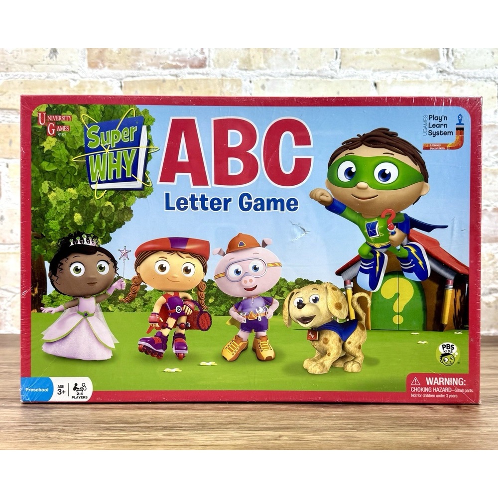 Super WHY ABC Letter Game University Games PBS Kids Preschool NEW Sealed 2012
